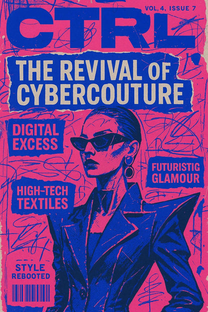 Example output from the Maximalist Magazine Covers ChatGPT prompt: chaotic editorial magazine covers. CTRL.