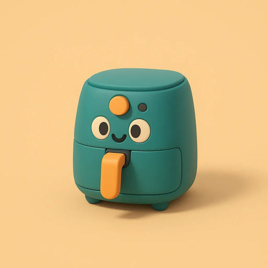 Example output from the Mini 3D Cartoon Product Icons ChatGPT prompt: tiny cartoon-style toy icons. Air Fryer.