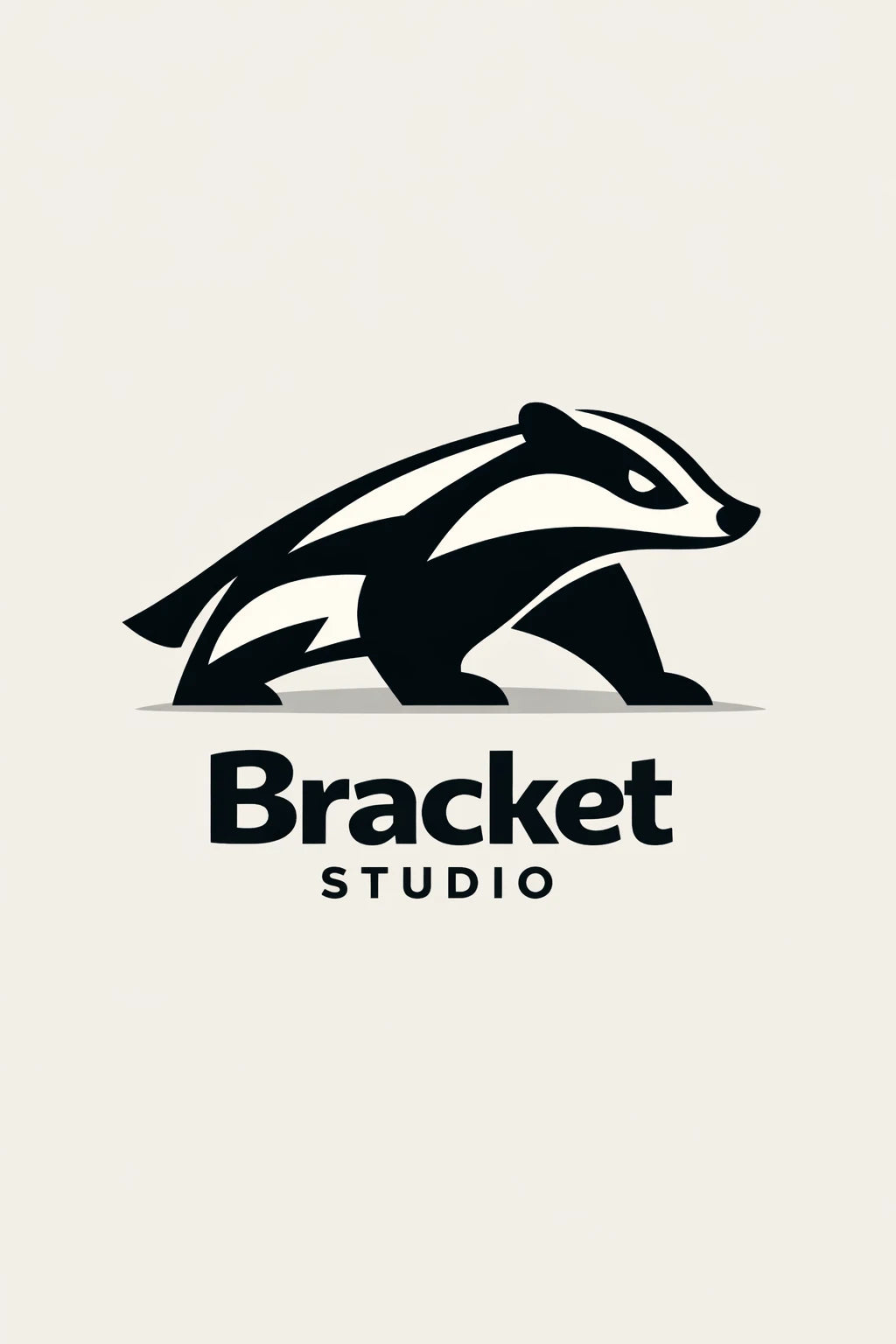 Example output from the Minimal Mascot Logo Designs ChatGPT prompt: a Bracket mascot logo in a flat two-tone style with strong color blocking and a bold wordmark.