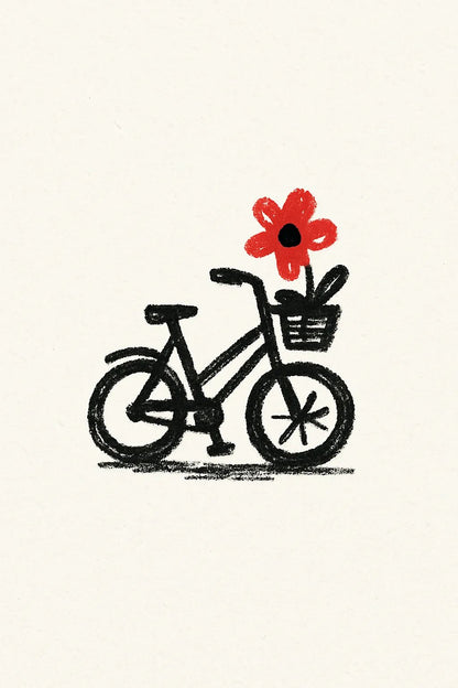 Example output from the Minimalist Hand Drawn Doodle Art ChatGPT prompt: Bicycle