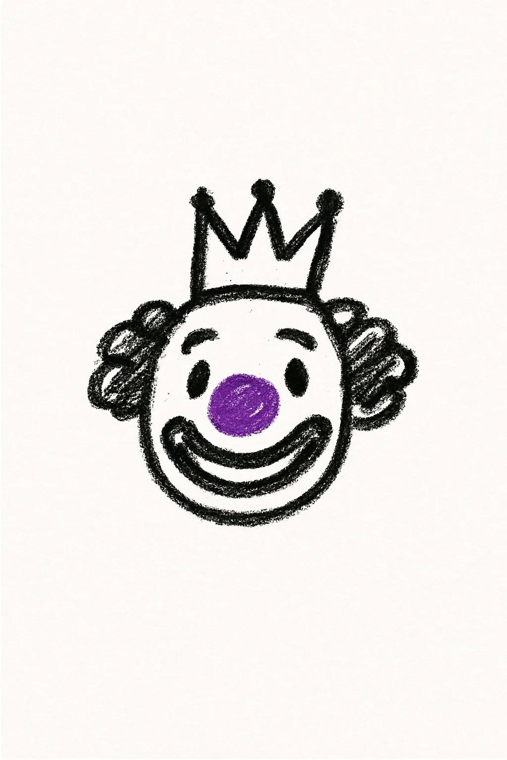 Example output from the Minimalist Hand Drawn Doodle Art ChatGPT prompt: Clown