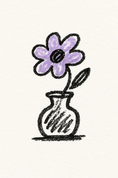 Example output from the Minimalist Hand Drawn Doodle Art ChatGPT prompt: Flower