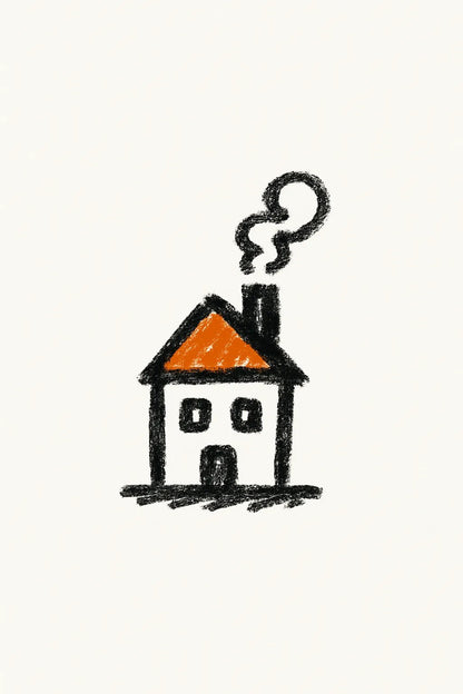 Example output from the Minimalist Hand Drawn Doodle Art ChatGPT prompt: House
