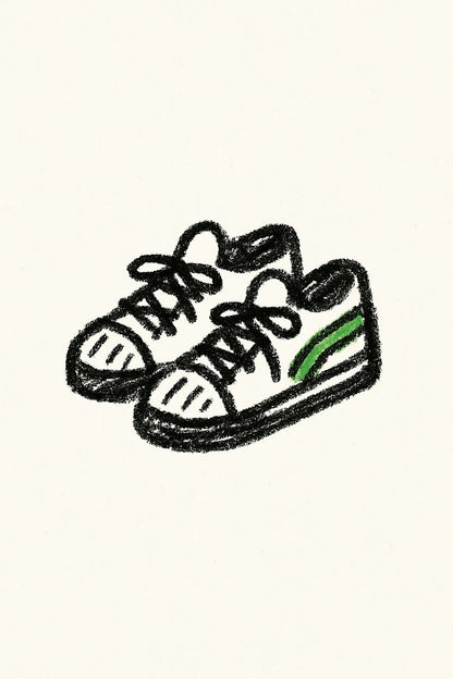 Example output from the Minimalist Hand Drawn Doodle Art ChatGPT prompt: Shoes