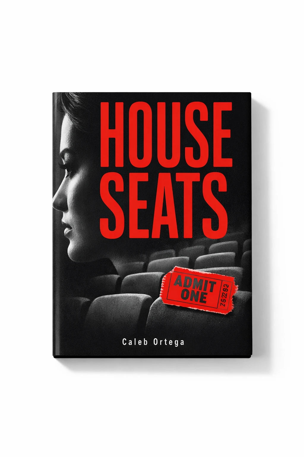 Example output from the Minimalist Modern Book Cover Designs ChatGPT prompt: a book cover mockup titled House Seats, in minimalist grayscale style with a single accent color and bold title typography.