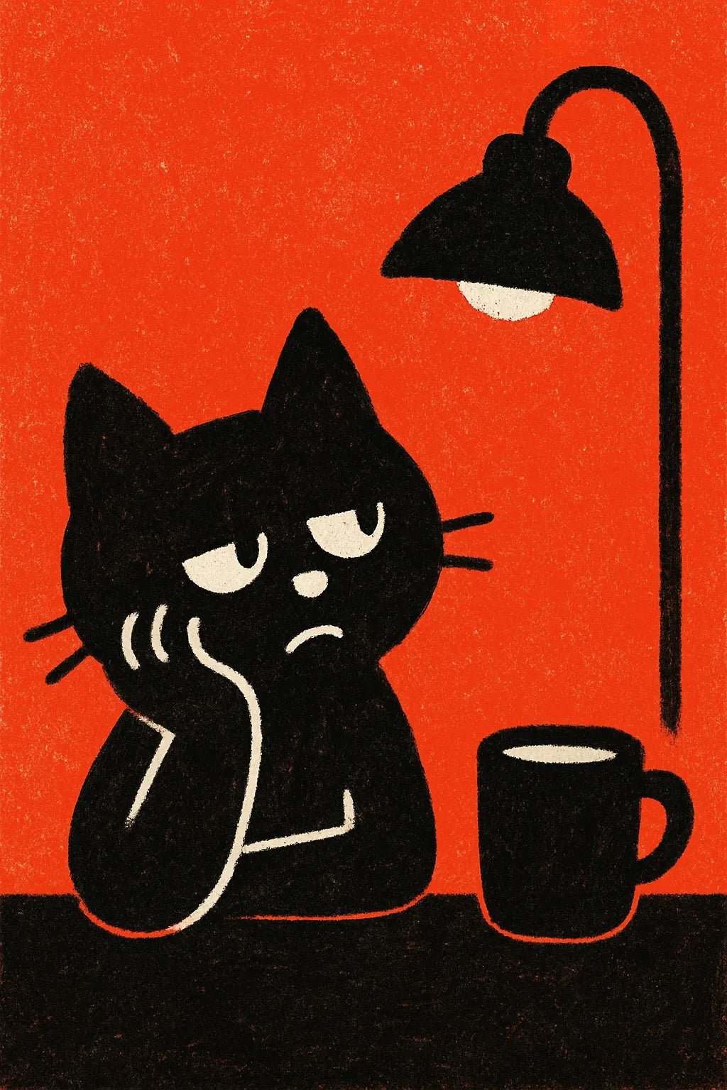 Example output from the Minimalist Playful Portraits ChatGPT prompt: Cat