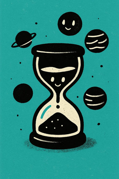 Example output from the Minimalist Playful Portraits ChatGPT prompt: Hourglass