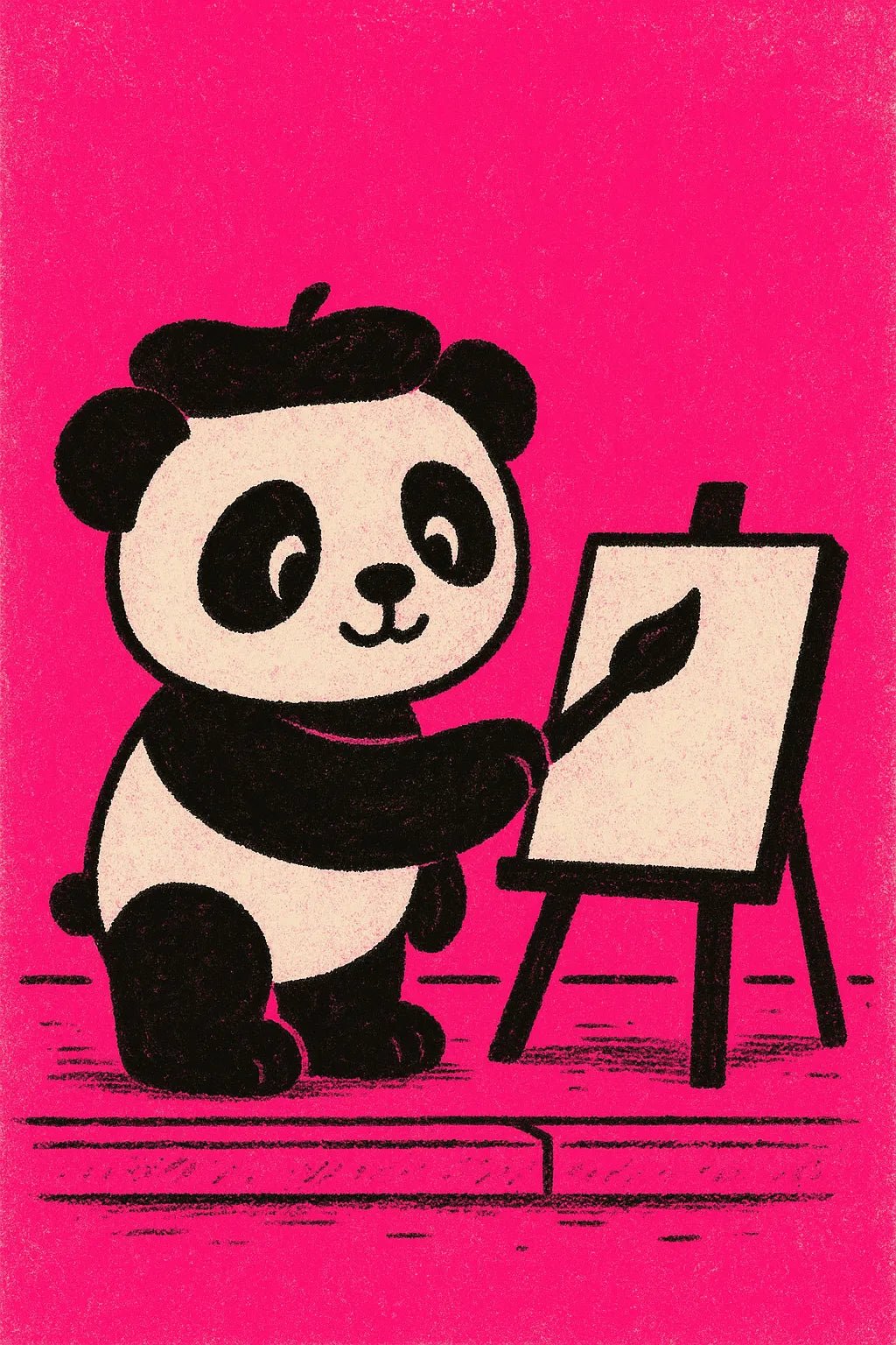 Example output from the Minimalist Playful Portraits ChatGPT prompt: Panda