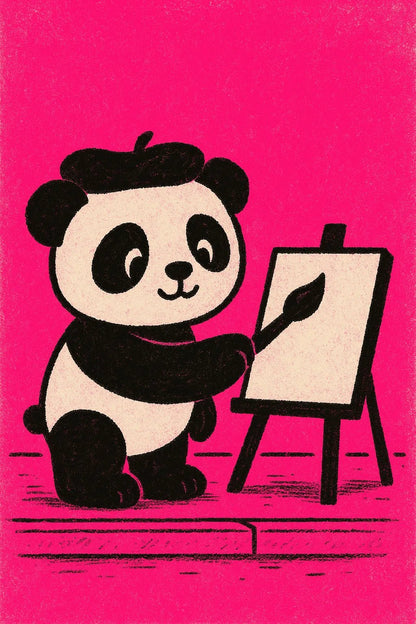 Example output from the Minimalist Playful Portraits ChatGPT prompt: Panda