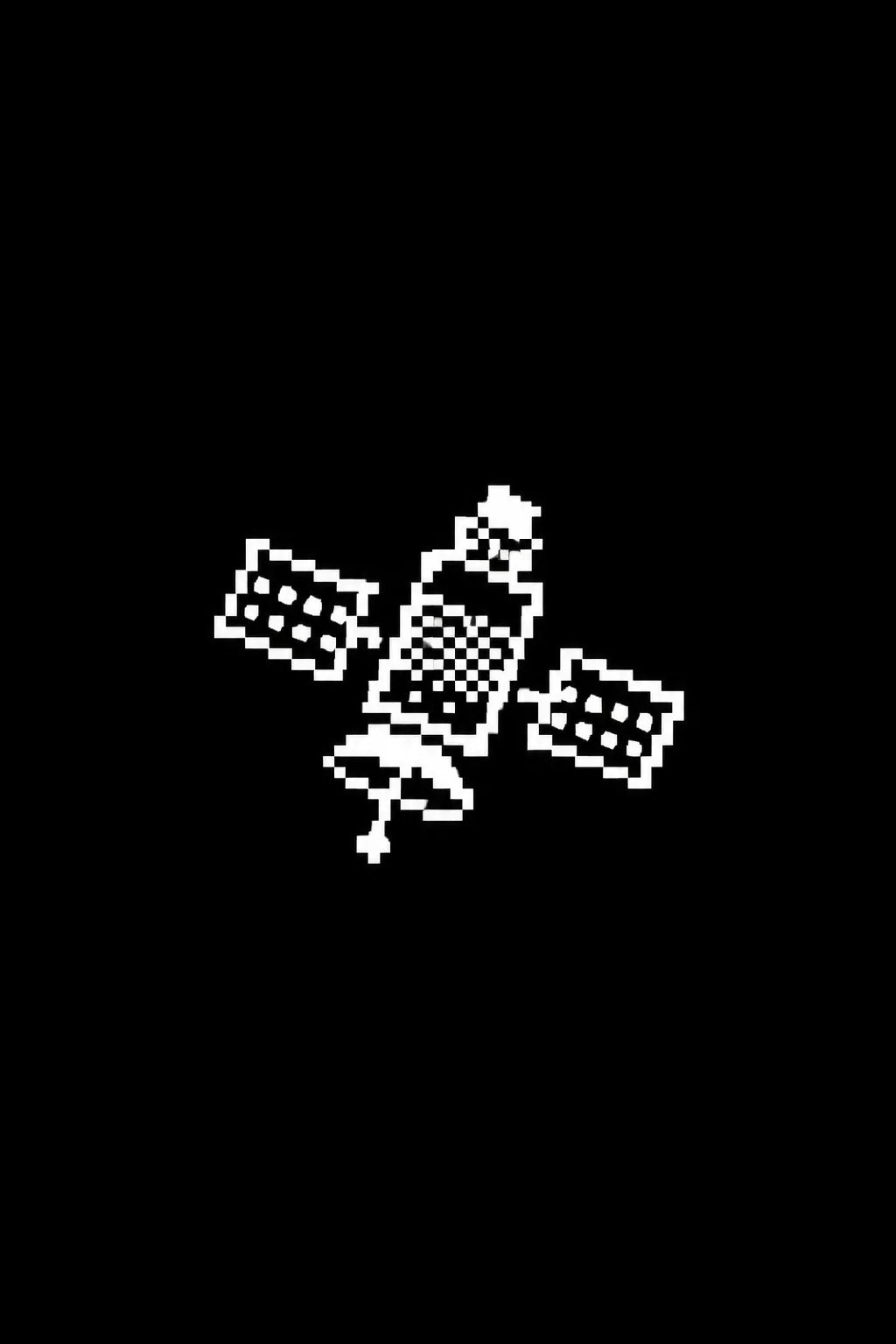 Example output from the Monochrome 1 Bit Pixel Icons ChatGPT prompt: a 1-bit pixel icon of an orbiting satellite with solar panels, in white on black.