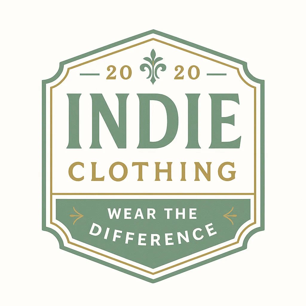 Example output of nine neo-vintage emblem badge logos generated by a ChatGPT prompt template. Indie Clothing.