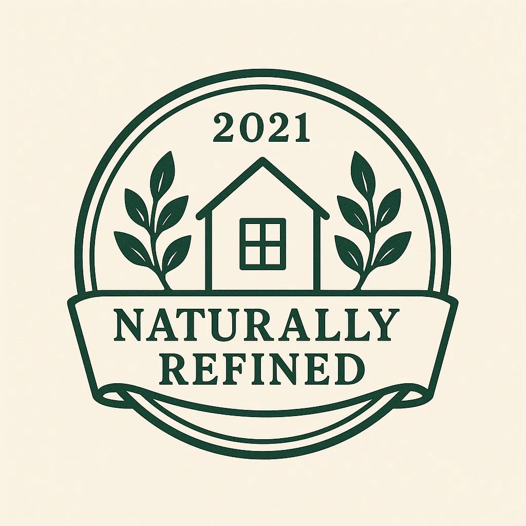 Example output of nine neo-vintage emblem badge logos generated by a ChatGPT prompt template. Naturally Refined.