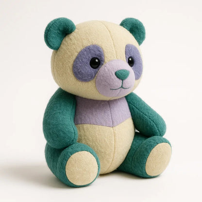 Example output from the Photorealistic 3D Plush Product Render prompt: Panda.