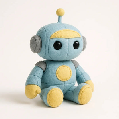 Example output from the Photorealistic 3D Plush Product Render prompt: Robot.