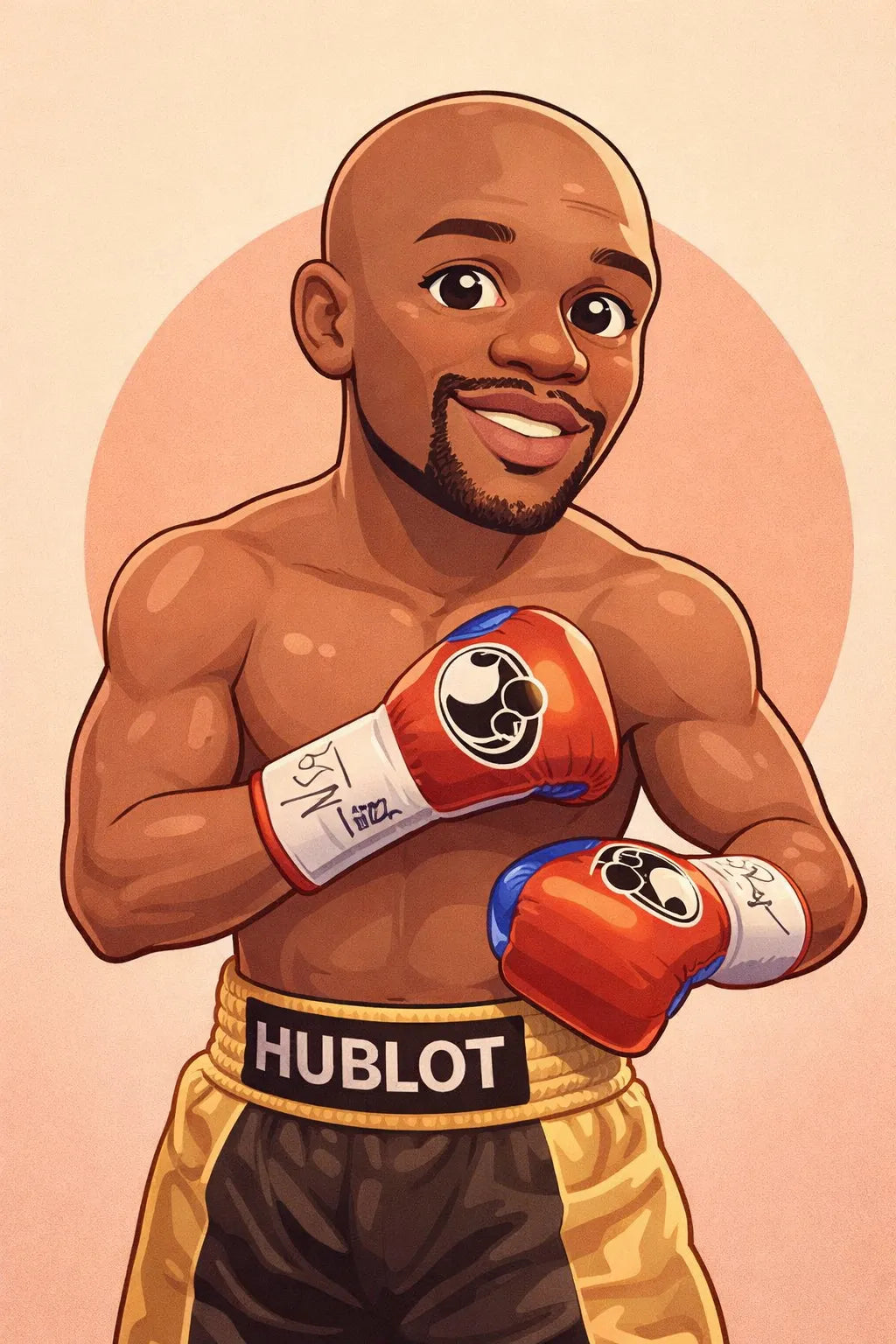 Cartoon avatar illustration created from photo, featuring clean semi-caricature portrait in a vector-inspired style: Floyd