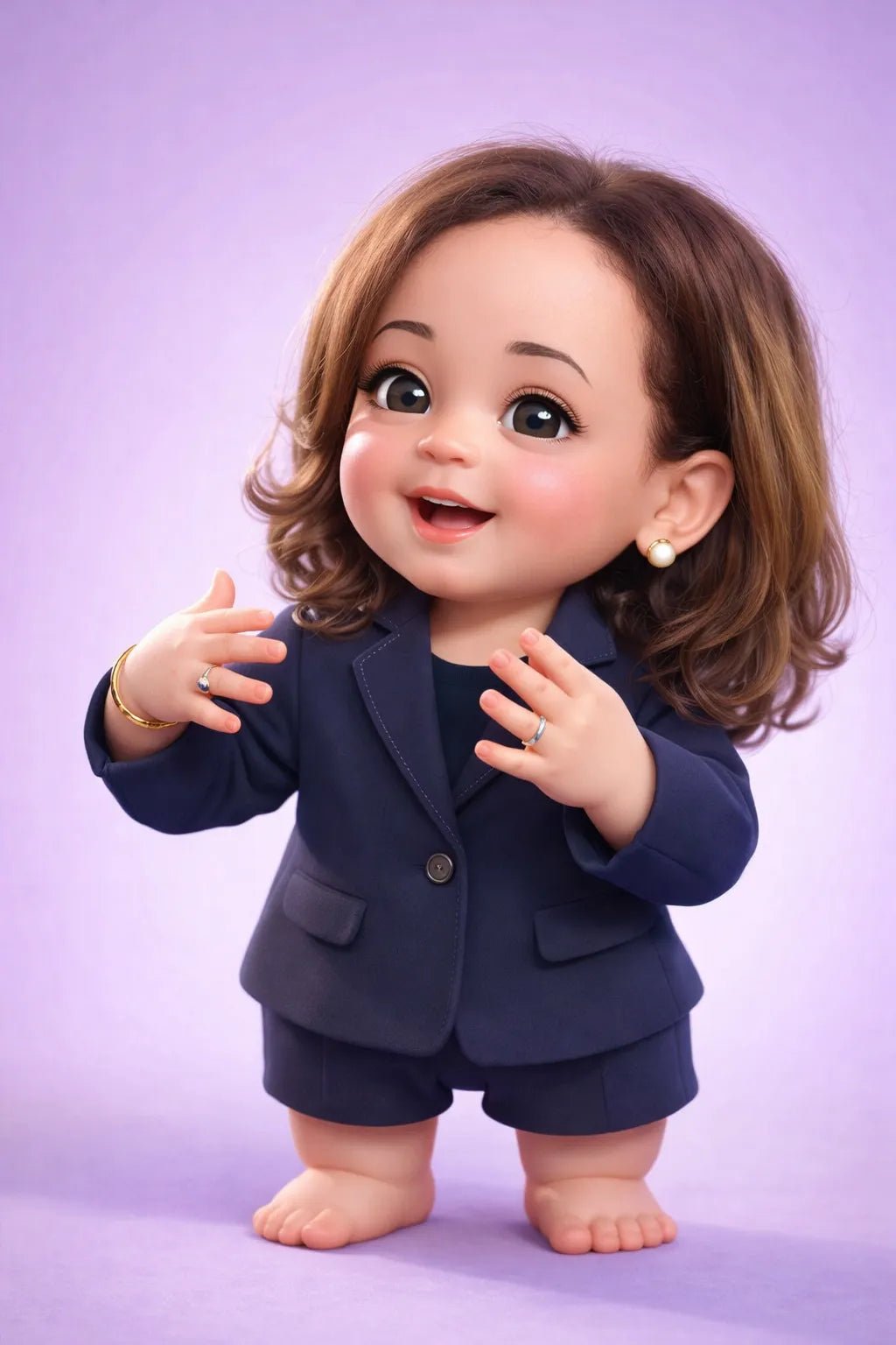Example output from the Photo to Cute 3D Baby Characters ChatGPT prompt: Kamala