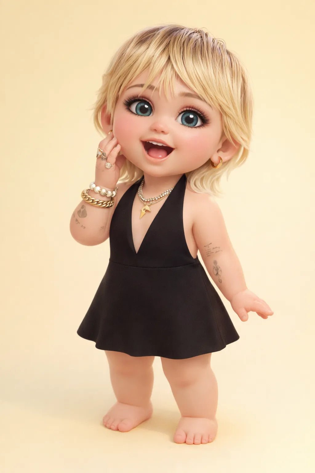 Example output from the Photo to Cute 3D Baby Characters ChatGPT prompt: Miley