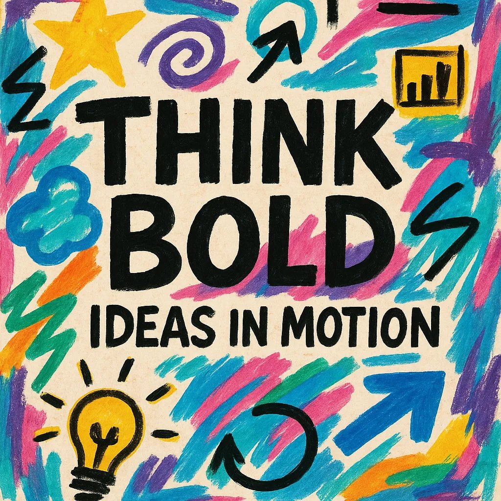 Example output from the Playful Marker Line Art Collage ChatGPT prompt: Think Bold.