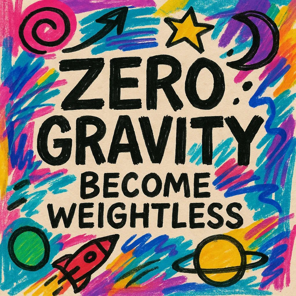 Example output from the Playful Marker Line Art Collage ChatGPT prompt: Zero Gravity.