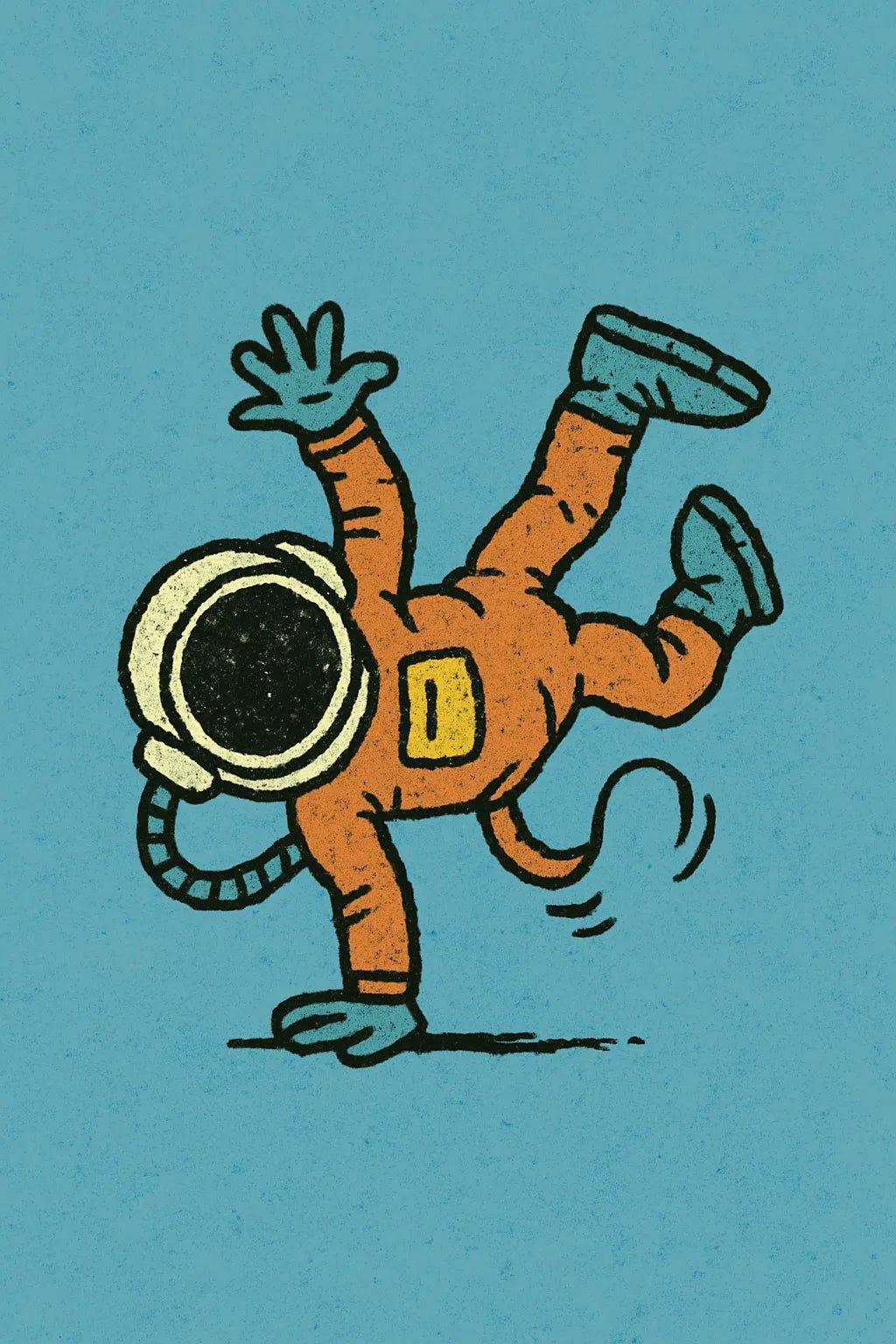 Example output from the Playful Tiny Doodle Illustration ChatGPT prompt: cartoon-like character: Astronaut.
