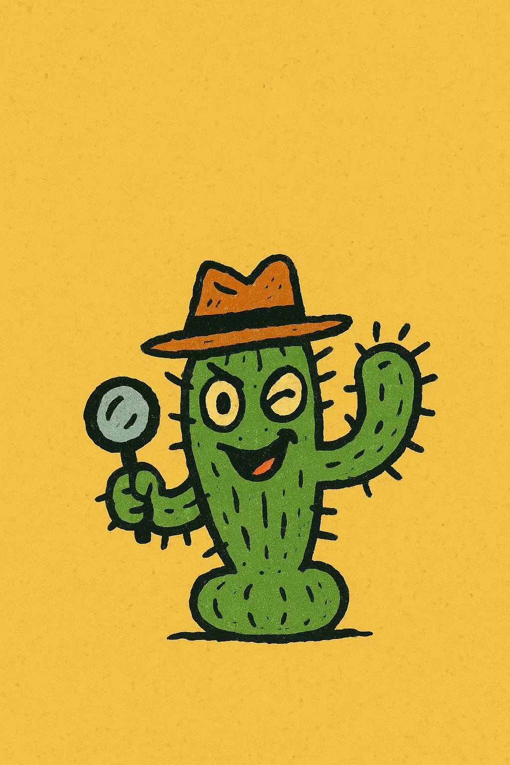 Example output from the Playful Tiny Doodle Illustration ChatGPT prompt: cartoon-like character: Cactus.