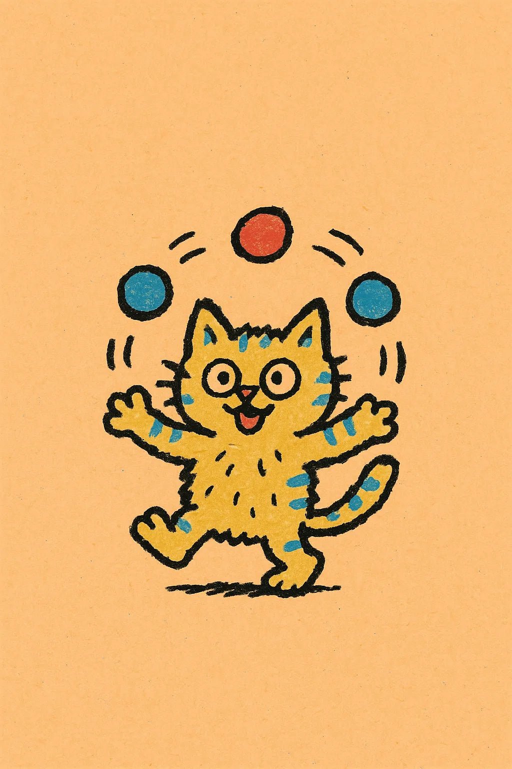 Example output from the Playful Tiny Doodle Illustration ChatGPT prompt: cartoon-like character: Cat.