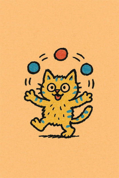 Example output from the Playful Tiny Doodle Illustration ChatGPT prompt: cartoon-like character: Cat.