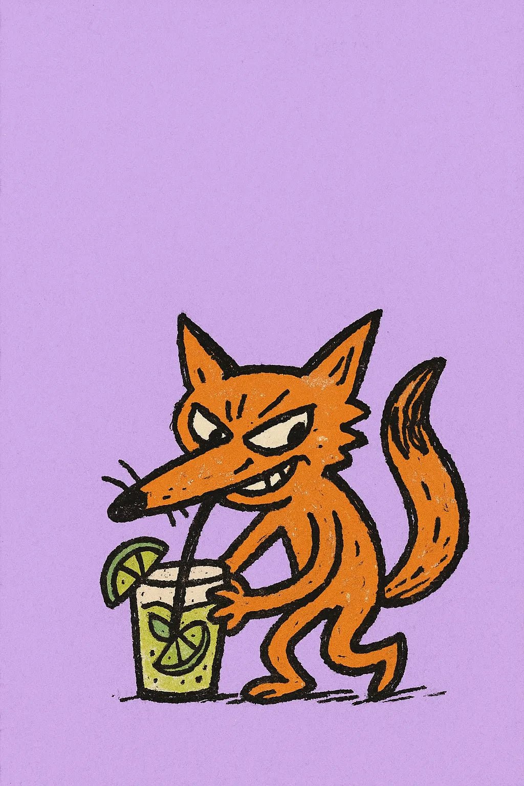 Example output from the Playful Tiny Doodle Illustration ChatGPT prompt: cartoon-like character: Fox.
