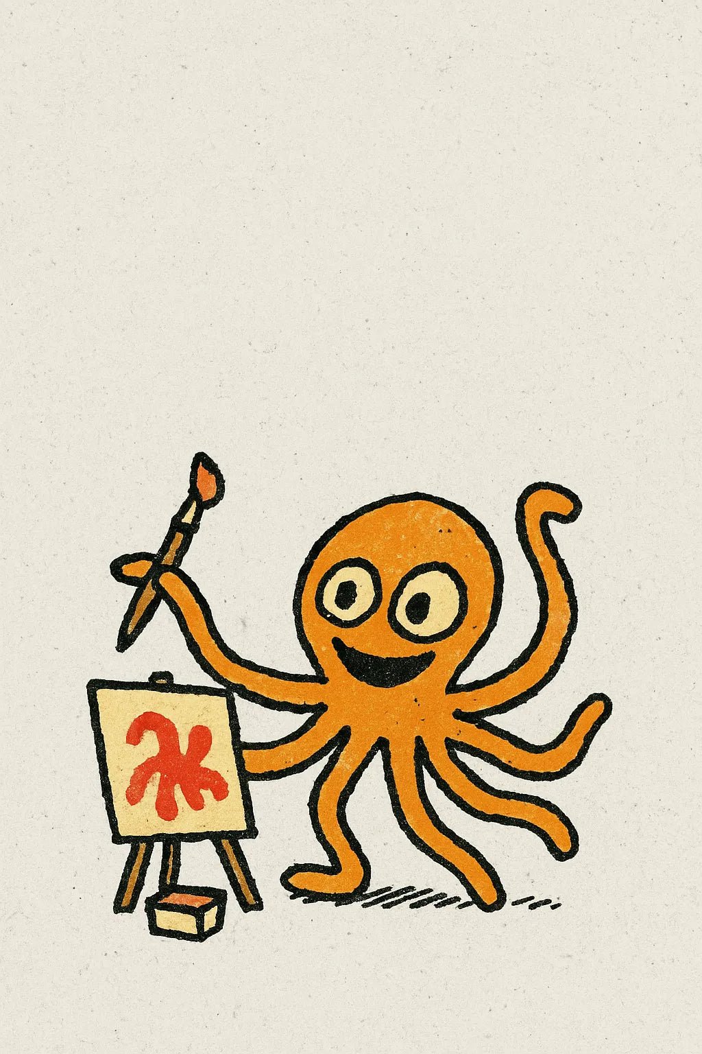 Example output from the Playful Tiny Doodle Illustration ChatGPT prompt: cartoon-like character: Octopus.