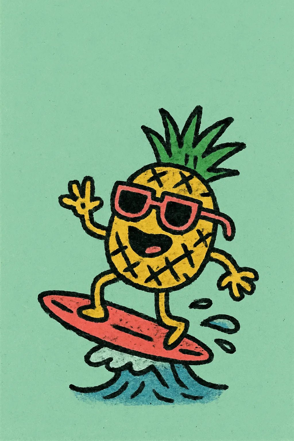 Example output from the Playful Tiny Doodle Illustration ChatGPT prompt: cartoon-like character: Pineapple.