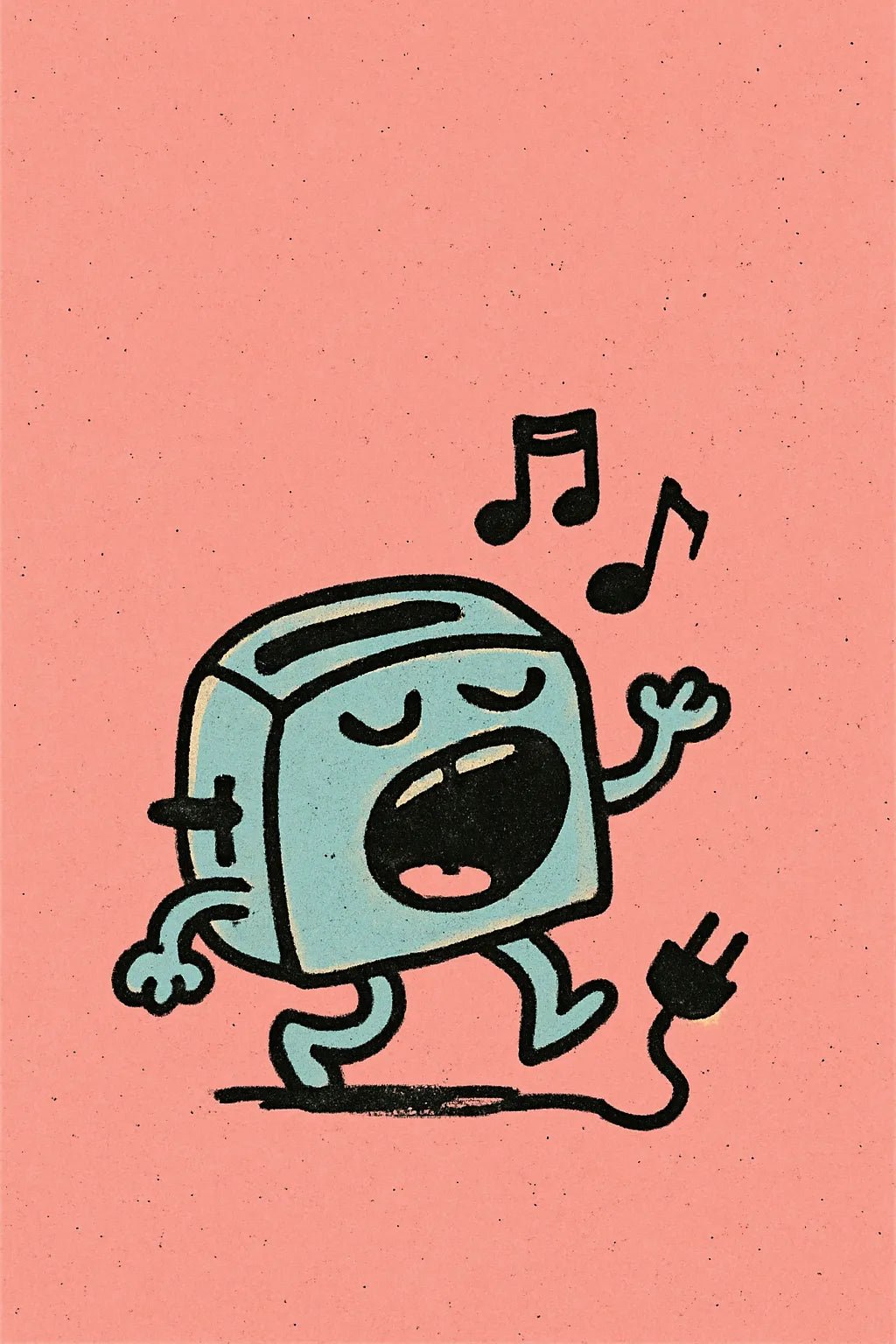 Example output from the Playful Tiny Doodle Illustration ChatGPT prompt: cartoon-like character: Toaster.
