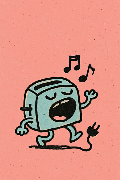 Example output from the Playful Tiny Doodle Illustration ChatGPT prompt: cartoon-like character: Toaster.