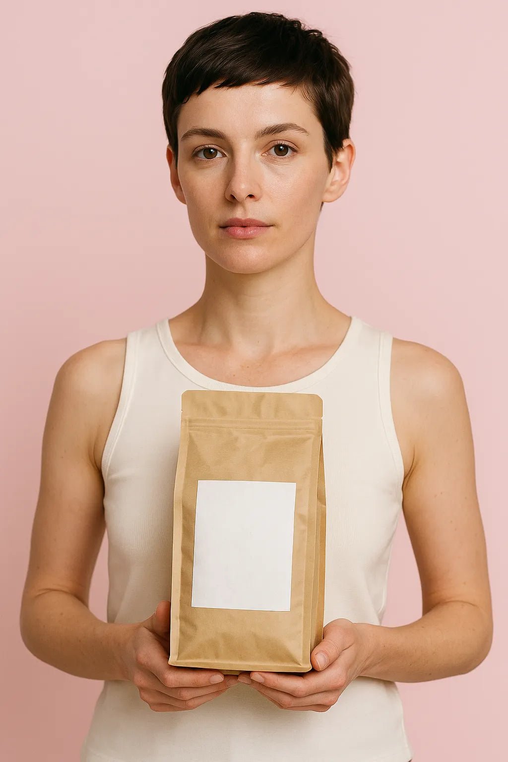 Example output from the Premium E-Commerce Product Mockup ChatGPT prompt: Coffee Bag