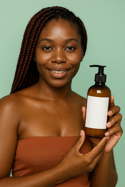 Example output from the Premium E-Commerce Product Mockup ChatGPT prompt: Lotion Bottle