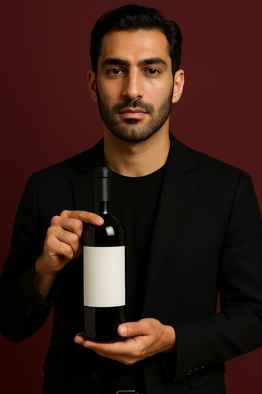 Example output from the Premium E-Commerce Product Mockup ChatGPT prompt: Wine Bottle