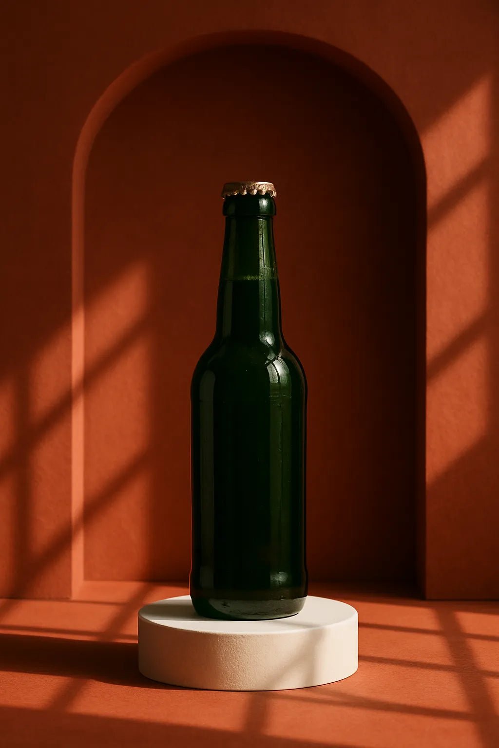 Example output from the Dual Editorial Drink Photography ChatGPT prompt: Beer Bottle
