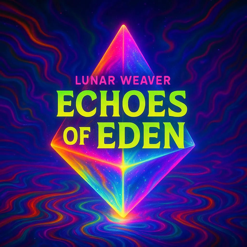 Example output from the Psychedelic Trippy Album Cover Design ChatGPT prompt: Echoes of Eden