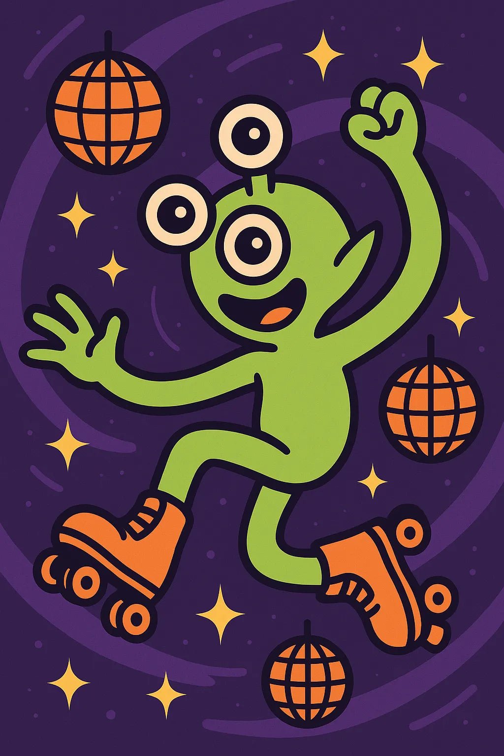Example output from the Quirky Flat Vector Designs ChatGPT prompt: Alien