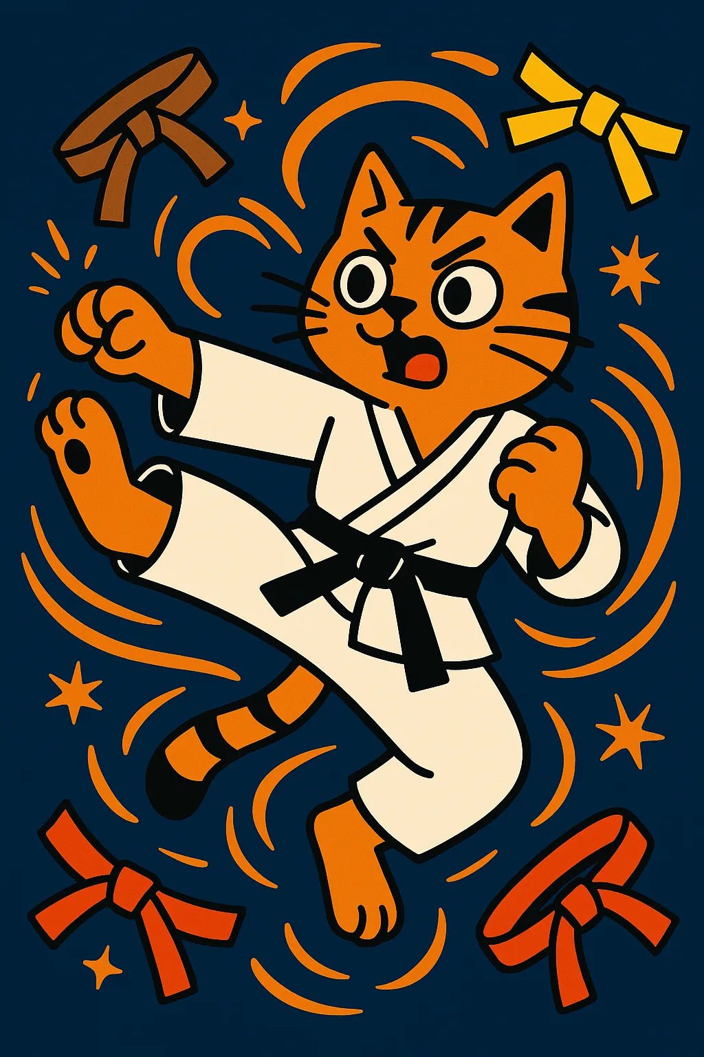 Example output from the Quirky Flat Vector Designs ChatGPT prompt: Cat