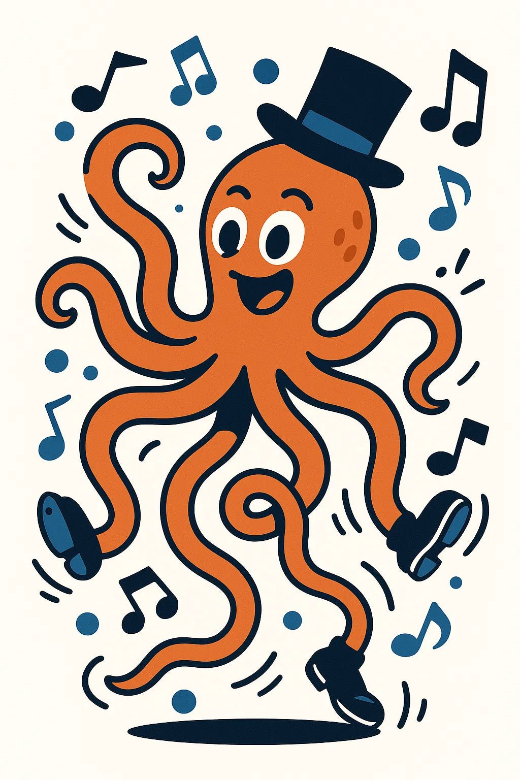 Example output from the Quirky Flat Vector Designs ChatGPT prompt: Octopus