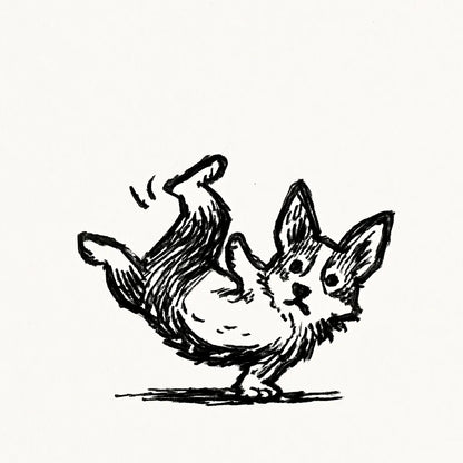 Example output from the Quirky Pen And Ink Sketch Doodles ChatGPT prompt: Dog Dancing