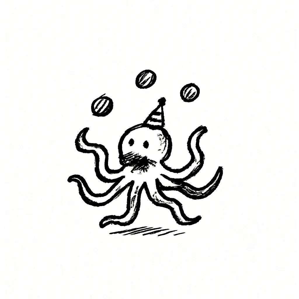 Example output from the Quirky Pen And Ink Sketch Doodles ChatGPT prompt: Octopus