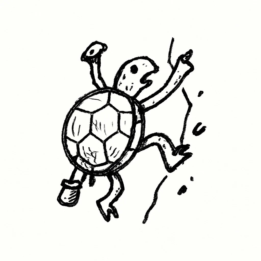 Example output from the Quirky Pen And Ink Sketch Doodles ChatGPT prompt: Turtle