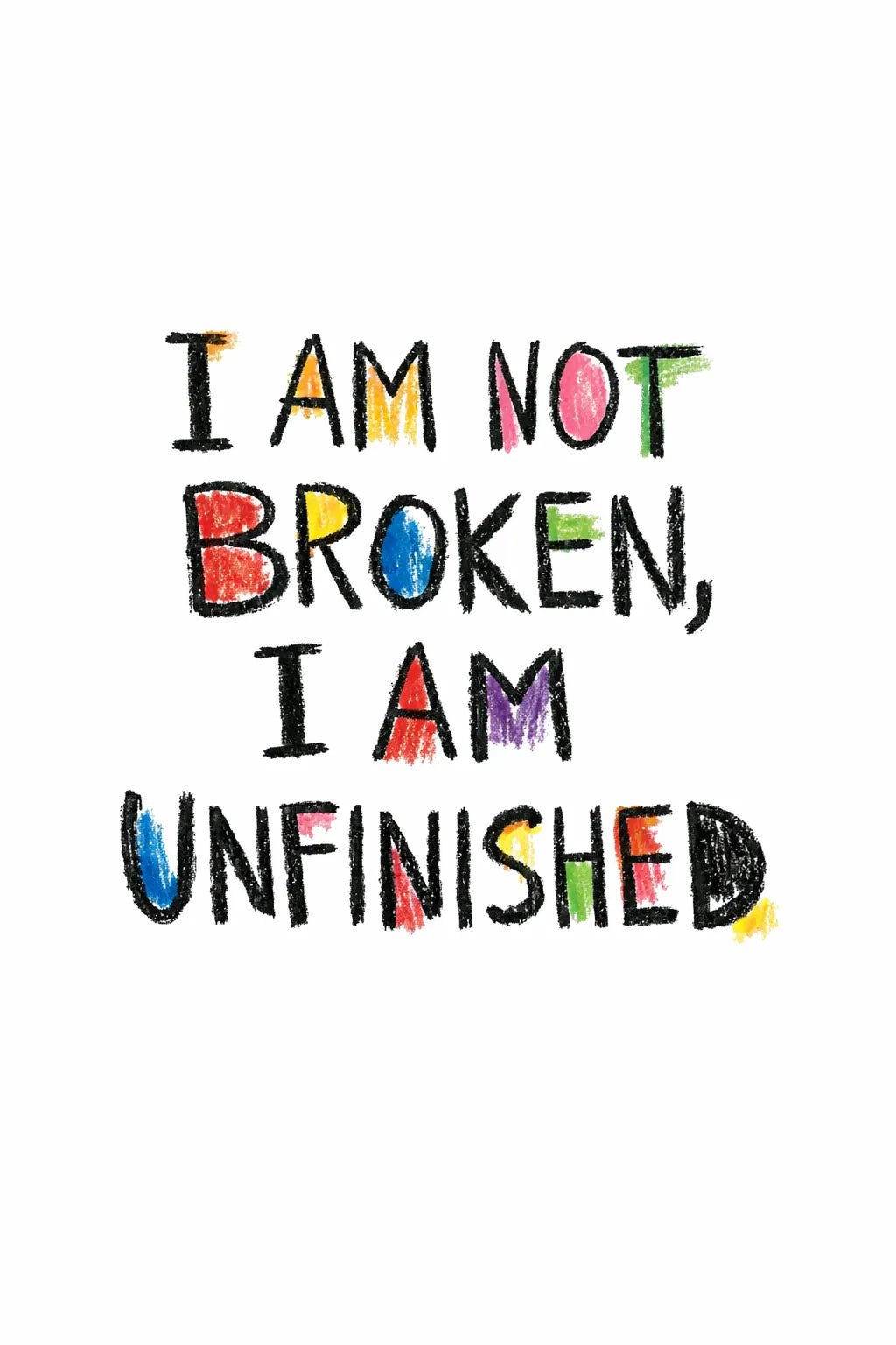Example output from the Raw Art Brut Typography Poster ChatGPT prompt: Not Broken