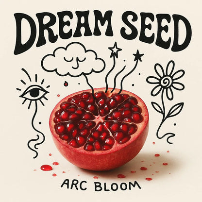 Example output from the Real Objects With Doodle Album Covers ChatGPT prompt: surreal album covers. Dream Seed.