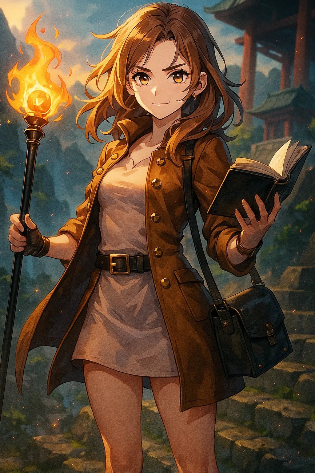 Example output from the Real Photo to Anime Hero ChatGPT prompt: Elemental Battle Mage