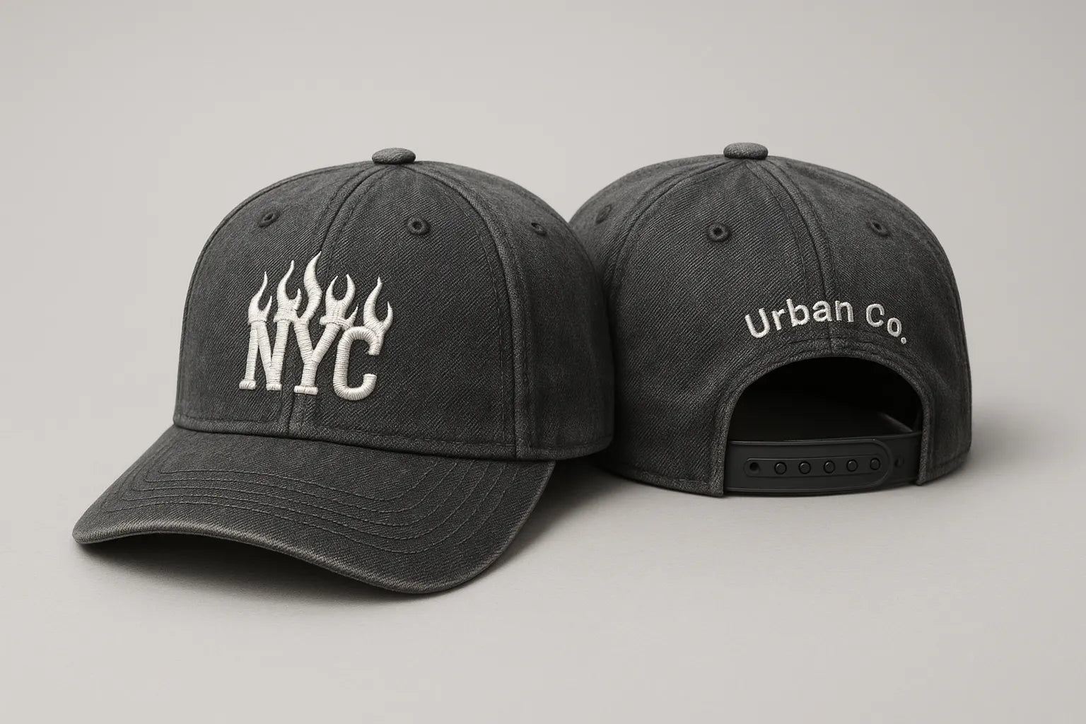Example output from the Realistic Snapback Cap Design Mockup ChatGPT prompt: NYC