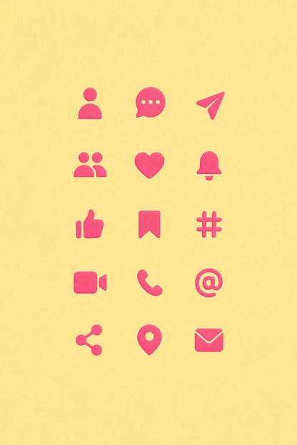 Example output from the Refined Micro Icon Grids ChatGPT prompt: a social icon grid with refined minimalist symbols, balanced spacing and premium editorial composition.