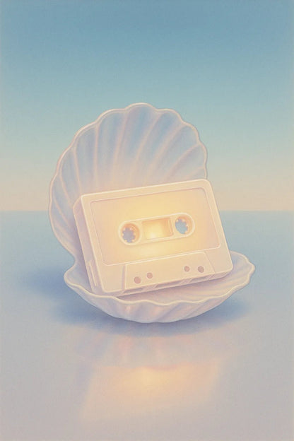 Example output from the Retro Futuristic 1980s Still Life ChatGPT prompt: Shell