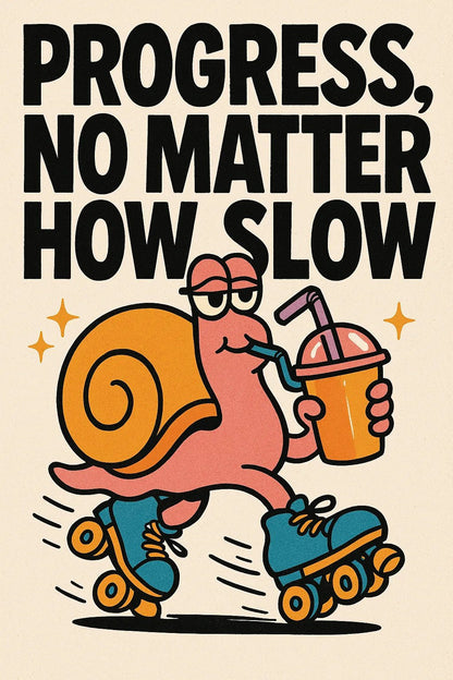 Example output from the Retro Quote Prints Posters With Characters ChatGPT prompt: bold motivational quotes paired with retro cartoon figures, serigraph textures, and vibrant ink outlines—perfect for posters, merch, and editorial use. Preview 5.